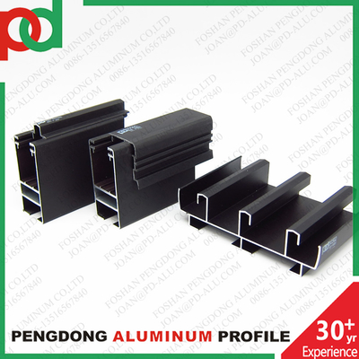 Perfis anodizados pretos Alumínio para janelas e portas Serie 35