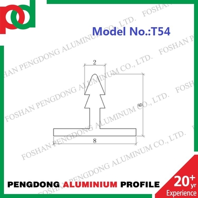 8mm decorativos T dão forma aos perfis que de alumínio da guarnição a prata anodizou matt