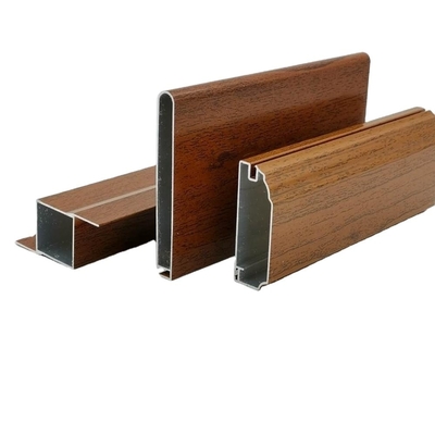 perfis de 5.8M 5.85M 6M Wood Finish Aluminium para o armário de cozinha