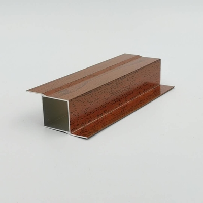 perfis de 5.8M 5.85M 6M Wood Finish Aluminium para o armário de cozinha