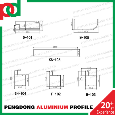 Perfil de alumínio moderno 6.0M Length da borda do armário de cozinha dos UAE