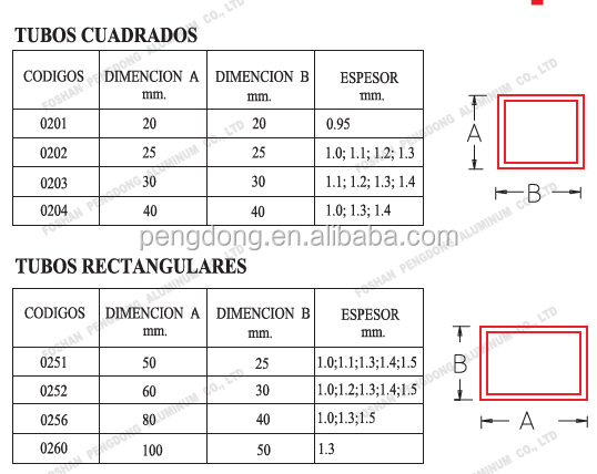 Venda quente 6030 perfis de alumínio do tubo retangular