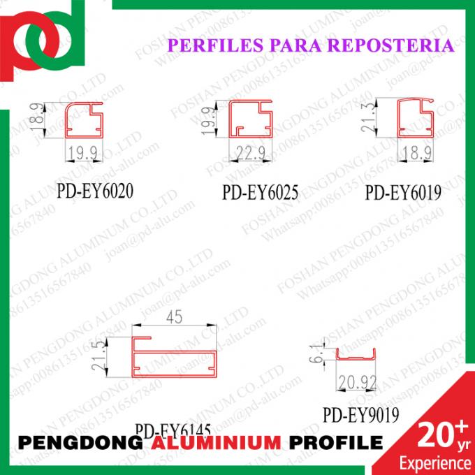 Perfis 2020 de alumínio econômicos da janela de deslizamento