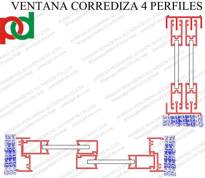 Perfis de alumínio aos perfis da janela de deslizamento 4 de Equador